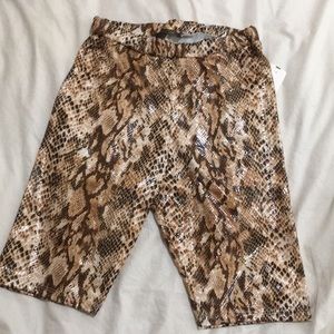 SNAKE SKIN BIKER SHORTS